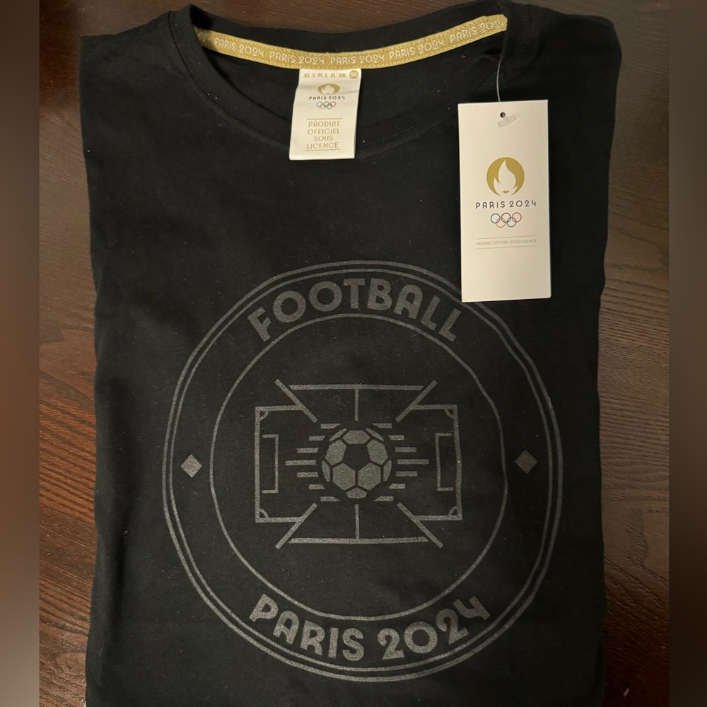 NWT Paris Olympics 2024 Black Football T-Shirt Size 3X